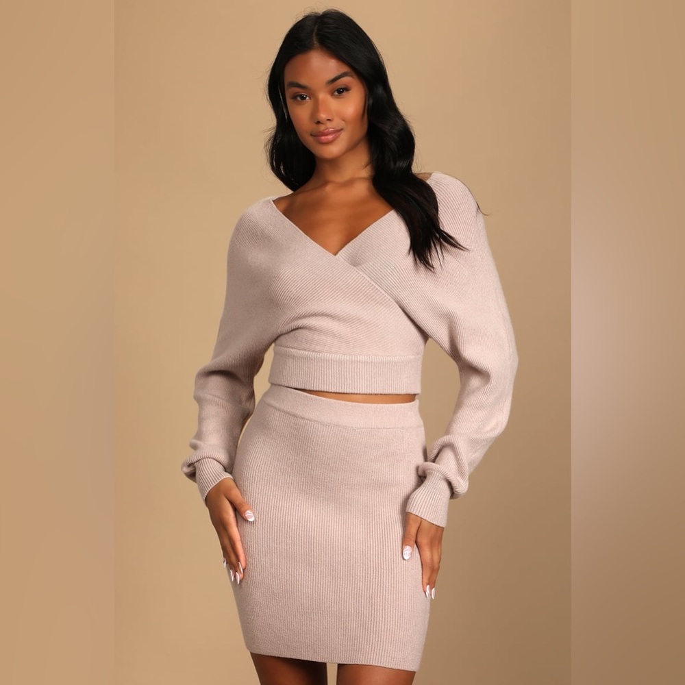 Lulus Two-Piece Long Sleeve Sweater Dress